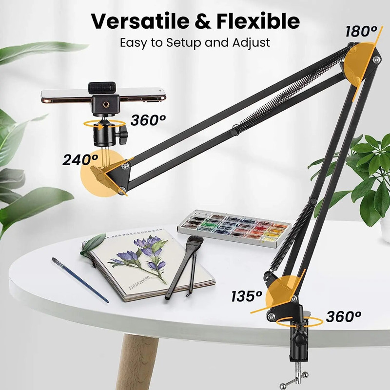 Inversion Table Fold - Esnek Kollu Telefon Standı Tripod, Katlanabilir