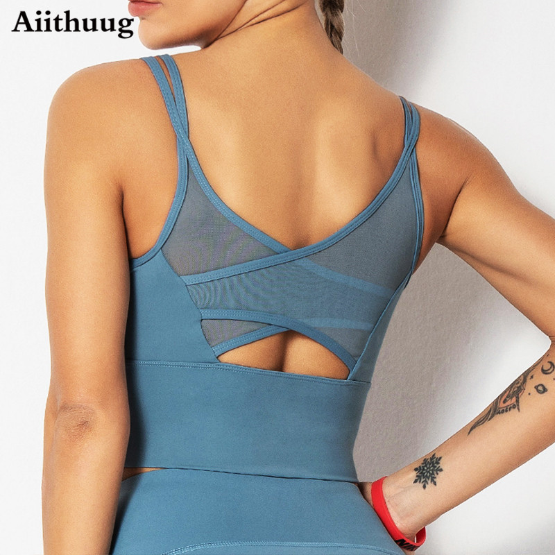 Pilates Yoga Top - Aiithuug Yoga sutyeni Fitness gömlekleri koşu