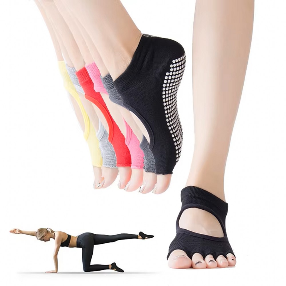 Pilates Yoga Home - Sırtı Açık Beş Parmaklı Yoga Çorapları,